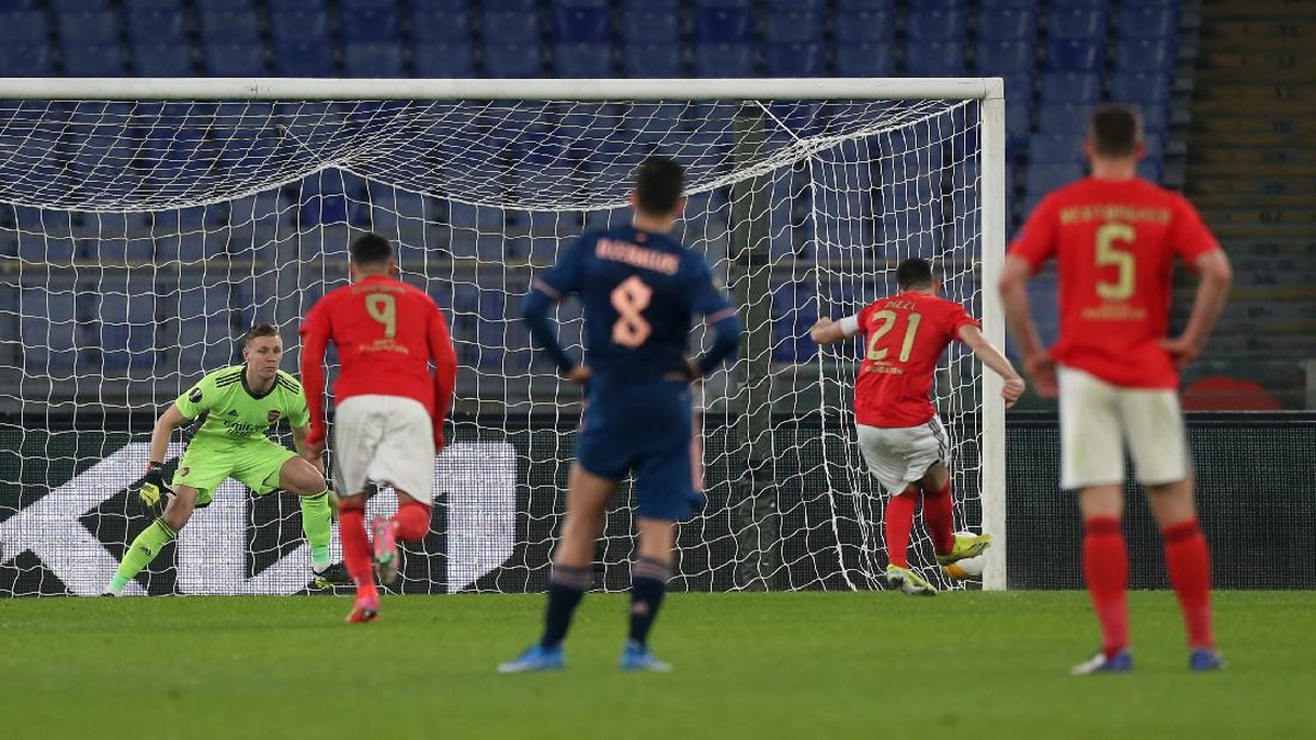 Arsenal bermain imbang lawan Benfica pada ajang Liga Europa. (Foto: Getty Images/Paolo Bruno)