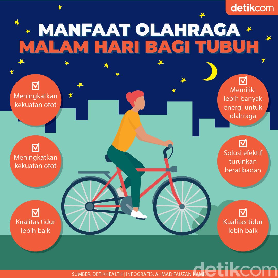 Manfaat Olahraga Malam, Salah Satunya Menurunkan Berat Badan