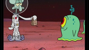 Rupanya Perseverace dipakai Krusty Krab untuk mengirimkan Krabby Patty ke alien Mars. Foto: Screenshot/Twitter