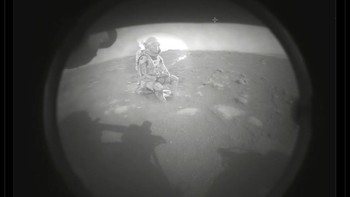 Foto-foto ini langsung dijadikan bahan meme kocak oleh netizen. Salah satunya meme Perseverance bertemu karakter yang diperankan aktor Matt Damon di film The Martian. Foto: Screenshot/Twitter