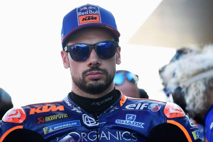 PORTIMAO, PORTUGAL - NOVEMBER 22: Miguel Oliveira of Portugal and Team KTM Tech 3  prepares to start on the grid during the MotoGP race during the MotoGP of Portugal at Algarve Motor Park on November 22, 2020 in Portimao, Portugal. (Photo by Mirco Lazzari gp/Getty Images)