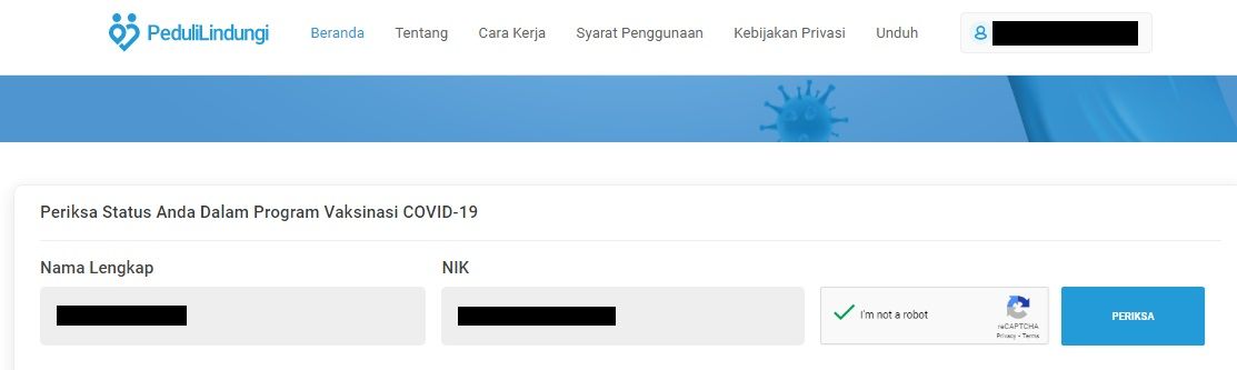 Cara Cek Penerima Vaksin Covid 19 Klik Pedulilindungi Id<script async src=