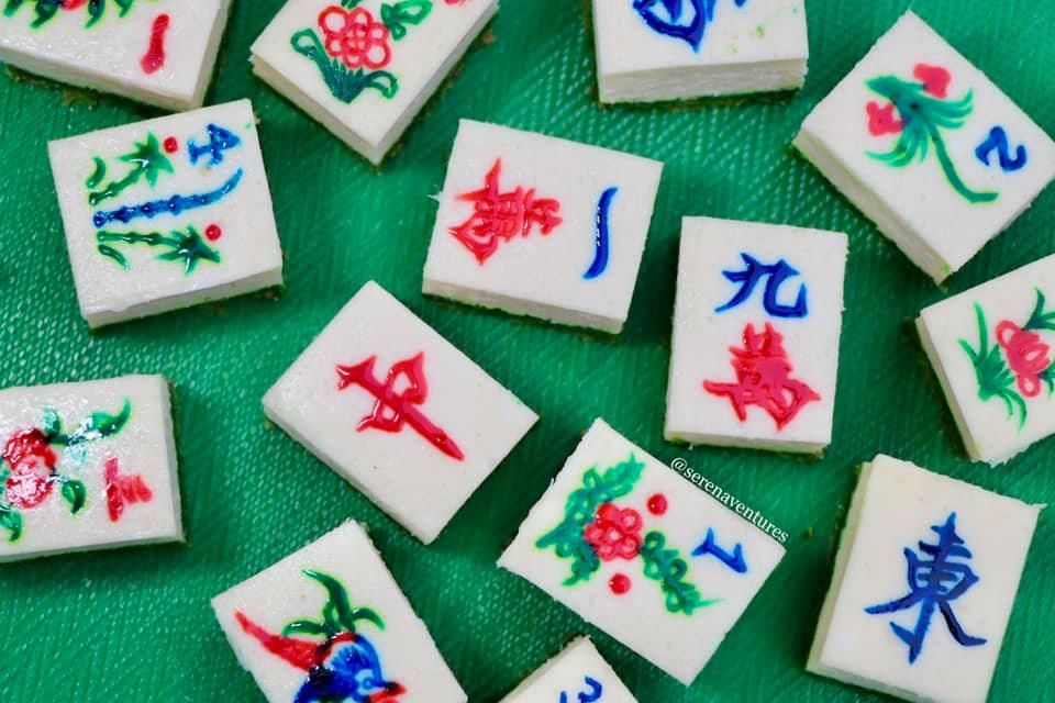 cheesecake berbentuk permainan mahjong