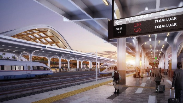 Ini adalah render desain stasiun kereta cepat Jakarta-Bandung.