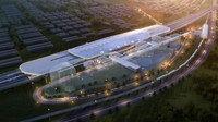 Sementara itu, desain stasiun Kereta Cepat Jakarta-Bandung nantinya akan seperti ini. Lokasinya ada di Halim, Jakarta Timur. Foto: Dok.KCIC