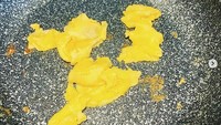 Berharap dapat pancake yang lembut, hal yang terjadi malah sebaliknya. Suzanne tadinya ingin membuat pancake gaya Amerika, namun malah berubah menjadi dadar. Duh, gagal deh! Foto: Daily Mail UK