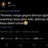 Demi ngidamnya istri sampai nekat cari kantor yang baru. Untung aja dapet yang deket rumah ya, kalau enggak gimana jadinya tuh harus jalan kaki.. Foto: Twitter/@ijailagi