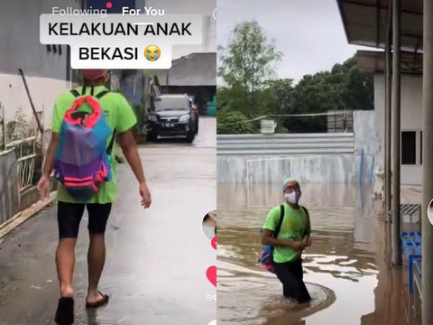 Kelakuan warga Bekasi saat banjir.