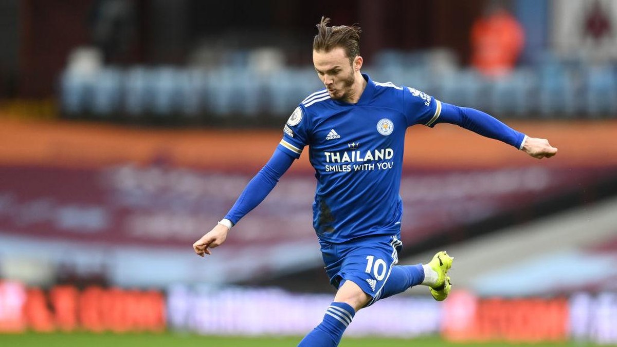 Arsenal dikabarkan mengincar gelandang Leicester City James Maddison. (Foto: Getty Images/Michael Regan)