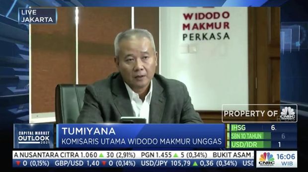 Komisaris Utama Widodo Makmur Unggas Tumiyana dalam acara Capital Market Outlook 2021 dengan tema 