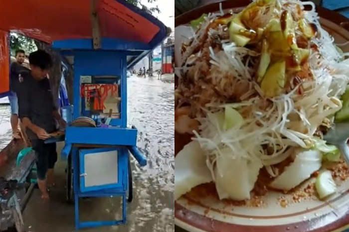 momen makan di tengah banjir