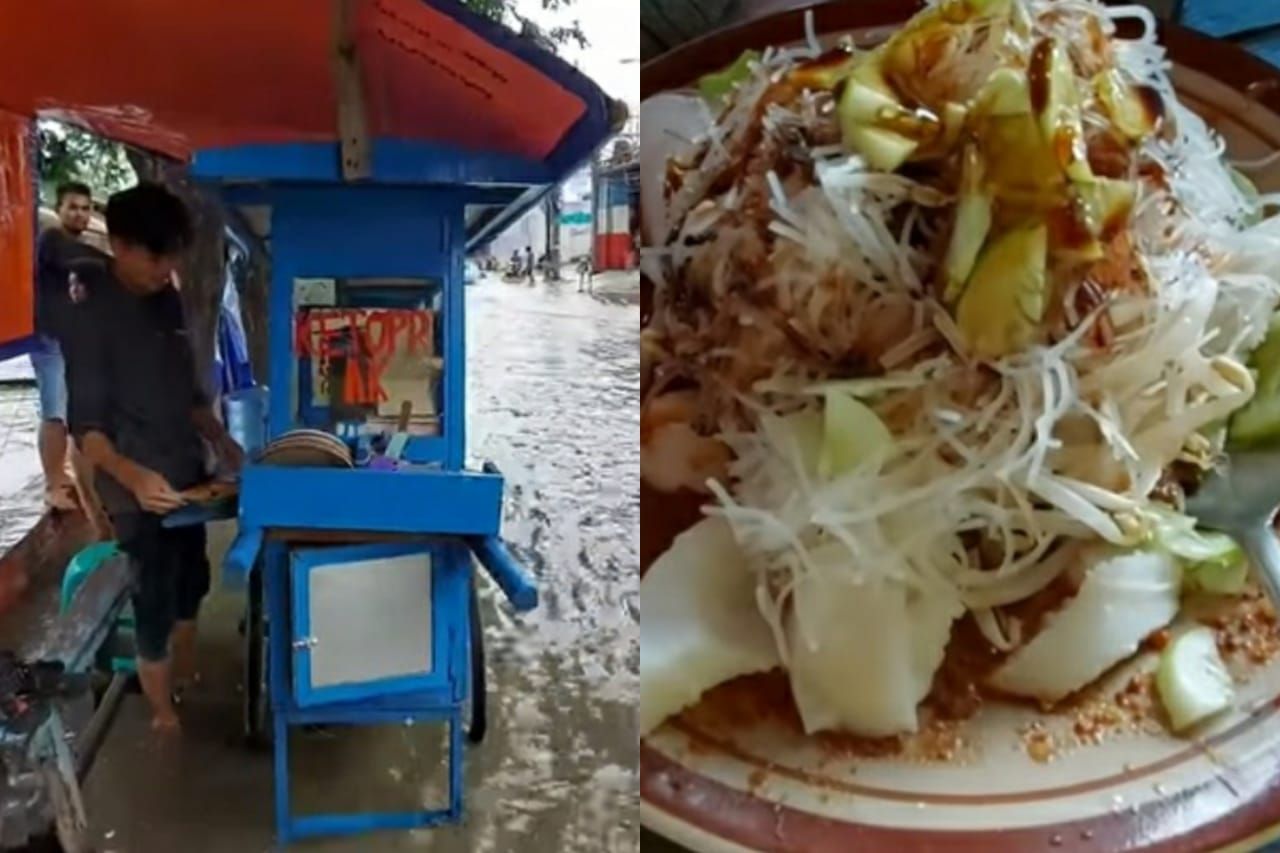 momen makan di tengah banjir