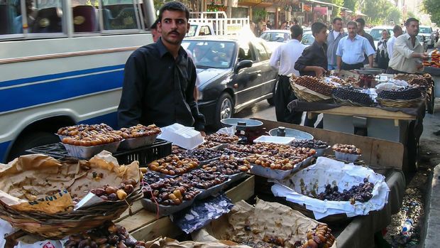 Typical Streetlife and Views at the old Bazaar in Arbil, Kurdistan, Northern Iraq, 19.07.2007Mostly men to see in the streets. Kurdish lifestyle,