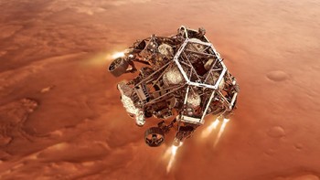  Selanjutnya, mesin akan menangani pendaratan dan memperlambat laju rover. Foto: NASA