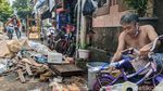 Sampah Sisa Banjir Menumpuk di Petogogan