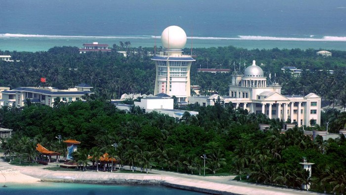 View udara kota Sansha di Kepluauan Paracel, provinsi Hainan