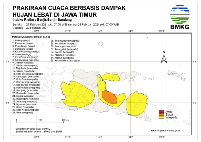 bmkg juanda hari ini , 7 Daerah di Jatim Siaga Banjir Bandang, 28 Waspada