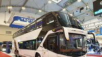 Karoseri Tentrem pun tak ingin ketinggalan meramaikan persaingan di segmen itu. Setelah merilis bus tingkat di ajang GIIAS 2019, karoseri asal Malang ini juga akan merilis bodi baru yang masuk segmen sleeper bus dan UHD. Foto: Luthfi Anshori/detikOto