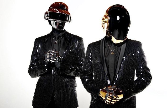 FILE - In this April 17, 2013 file photo, Thomas Bangalter, left, and Guy-Manuel de Homem-Christo, from the music group, Daft Punk, pose for a portrait in Los Angeles. The Grammy-winning French act have announced their break up. (Photo by Matt Sayles/Invision/AP, File)