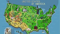 Peta USA dalam bentuk pixel. Lucu nih!