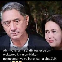Nah ini versi editan emak-emak kalau Andin dan Aldebaran udah tua. Benar-benar deh kehaluannya tingkat tinggi ya.. Foto: Twitter/@txtdrstoryWA