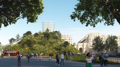 Rupa Konsep Bukit Buatan di Tengah Kota London