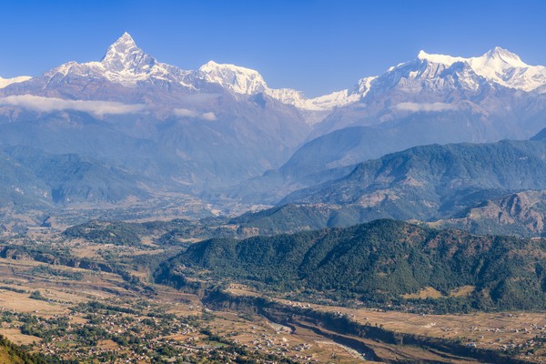 Dari Pokhara Puncak Machhapuchhare sangat indah dan mempesona. (Getty Images/iStockphoto)