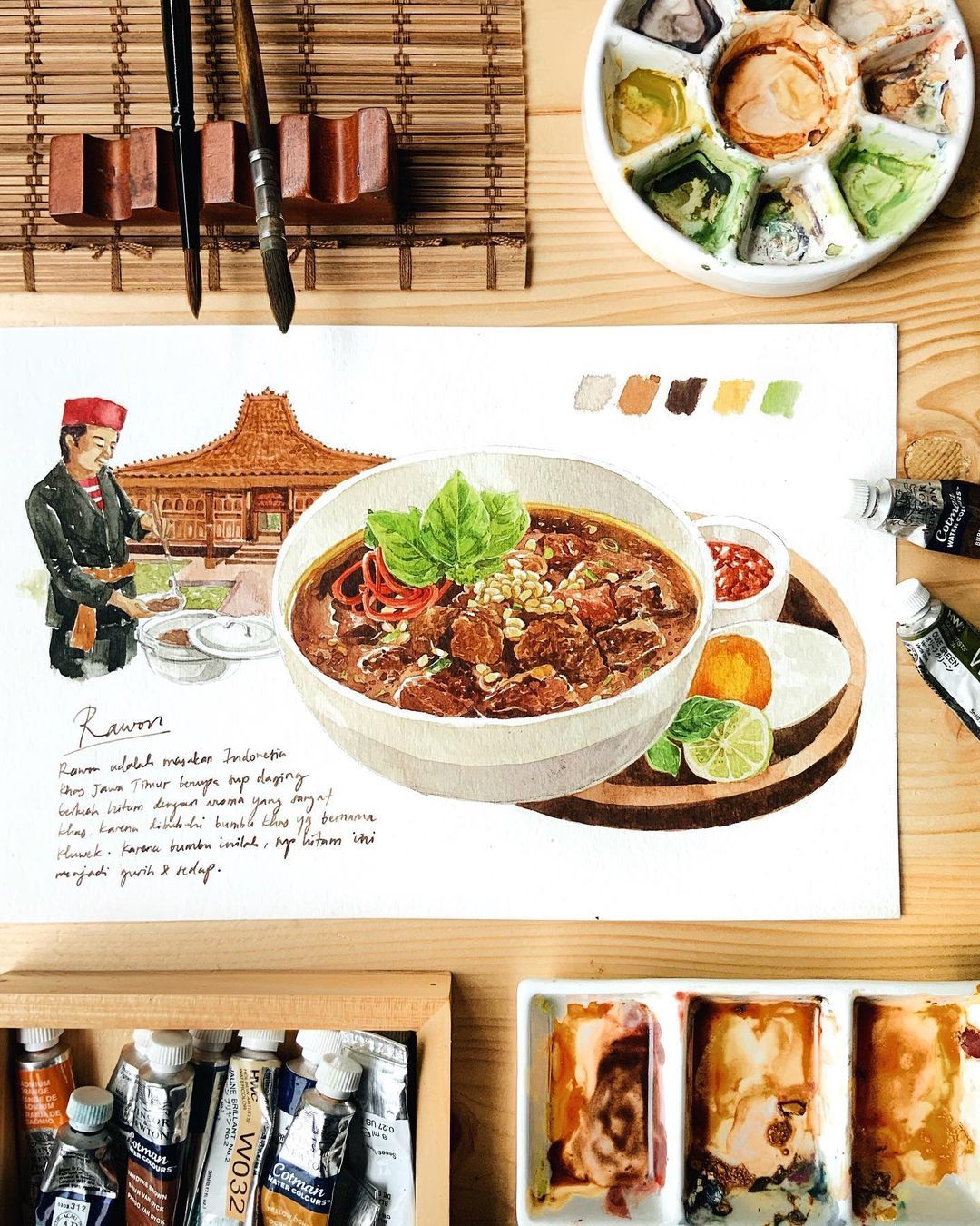 Bikin Ngiler! Pempek hingga Rendang Ini Ternyata Lukisan Realistis Keren