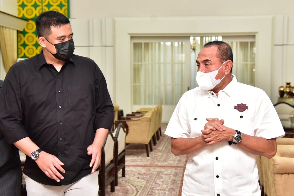 Gubsu Edy Rahmayadi bertemu Walkot Medan terpilih Bobby Nasution (Foto: dok. Diskominfo Sumut) Gubsu Edy Rahmayadi bertemu Walkot Medan terpilih Bobby Nasution (Foto: dok. Diskominfo Sumut)