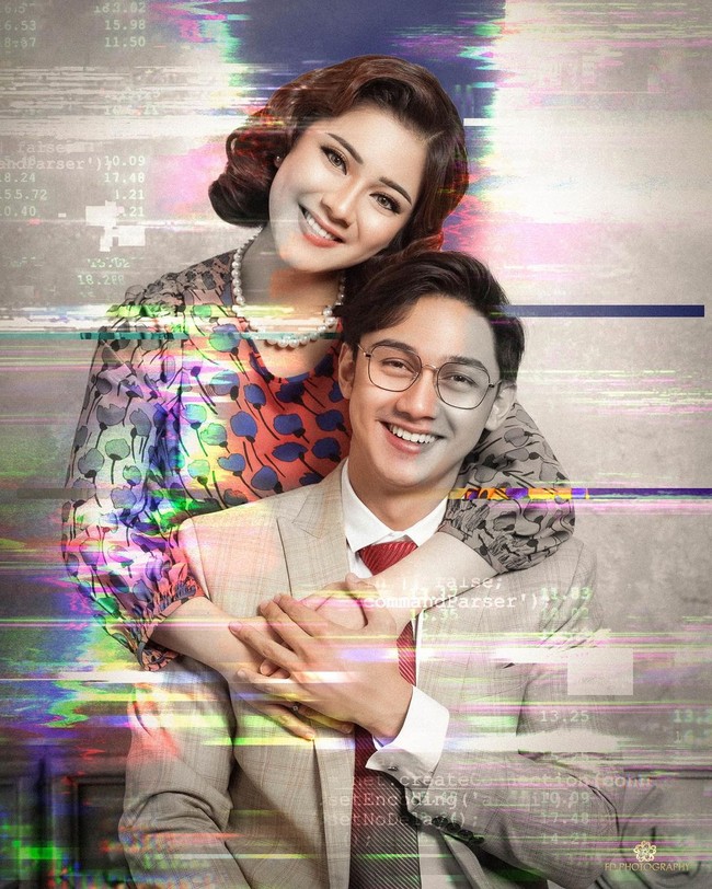 Mewakili jagat Marvel, ada sejoli Felicya Angelista dan Hito Caesar. Berpose ala Wanda dan Vision dari serial Wandavision yang sedang tayang di Disney+ Hotstar, mereka kembali ke era 1960-an. (Foto: Dok: Disney dan FD Photography)