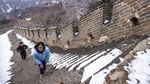 Salju di Tembok Besar China Mulai Mencair