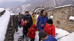Salju di Tembok Besar China Mulai Mencair
