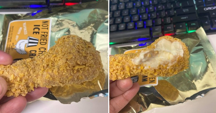 es krim bentuk ayam goreng