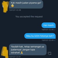 Nasib di PHP-in pembeli. Kirain nanya karena mau beli dagangannya, eh ternyata cuma buat semangatin jualan aja. Yaudahlah ya, bersyukur aja ada yang semangatin. Foto: Twitter/@txtdarionlshop