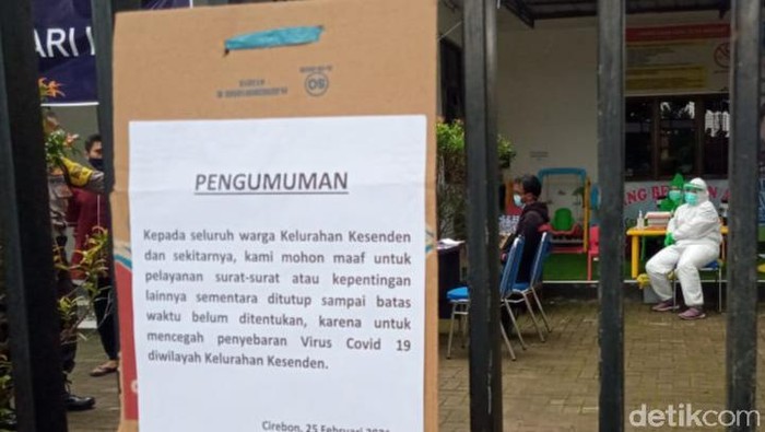 Kelurahan di Cirebon ditutup sementara imbas Corona.