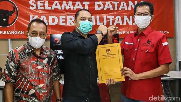 PDI Perjuangan Kota Surabaya menyambut antusias pelantikan Eri Cahyadi dan Armudji sebagai calon wali kota dan calon wakil wali kota Surabaya, yang akan digelar di Gedung Negara Grahadi