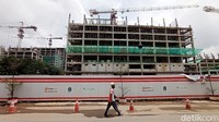 Bangunan fisik rusunawa sudah mulai terlihat.
