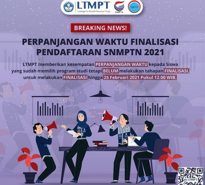 Perpanjangan pendaftaran SNMPTN 2021