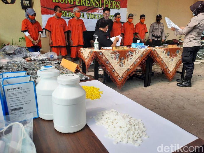 Polda DIY merilis kasus narkoba dari periode Januari-Februari 2021, Kamis (25/2/2021).