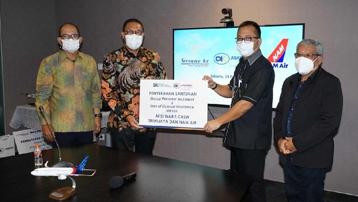 Santunan Korban Kecelakaan Pesawat Terus Mengalir PT Askrindo memberikan santunan kematian Group Personal Accident and Loss of License Pesawat SJ-182 kepada ahli waris dengan total santunan sebesar Rp 10,6 miliyar.