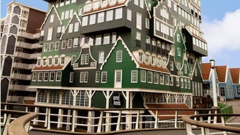 Salah satu hotel di Amsterdam, Belanda seperti puluhan cottage kecil yang disatukan. Foto: Brightside