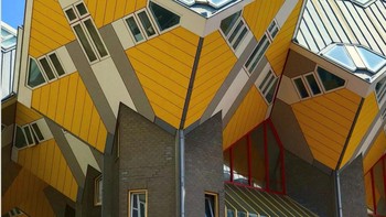 Rumah kubus di Rotterdam, Belanda. Foto: Brightside