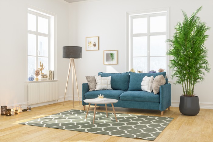 Ilustrasi Rumah Minimalis Modern Living Room Interior With Comfortable Sofa