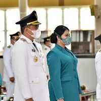 Tampil formal seperti ibu pejabat, gaya perempuan 29 tahun ini terlihat lebih matang dari biasanya. (Foto: Dok. Kominfo Medan)