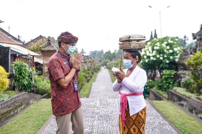 Sandiaga Uno di Desa Penglipuran, Bali.