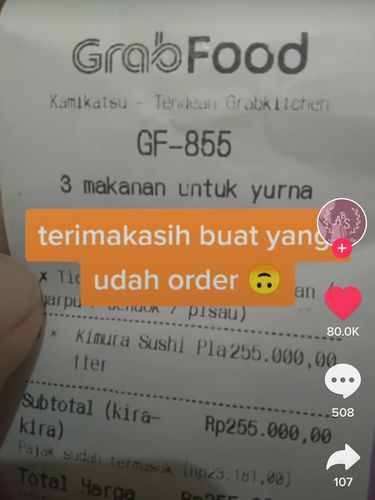 Dapat Order Fiktif, Keluarga Ojol Ini Terpaksa Makan Sushi Padahal Tak Doyan