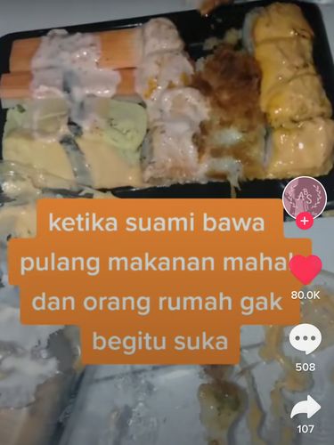 Dapat Order Fiktif, Keluarga Ojol Ini Terpaksa Makan Sushi Padahal Tak Doyan