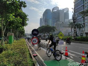 Sabtu Pagi, Goweser Padati Jalur Sepeda Permanen Sudirman-Thamrin
