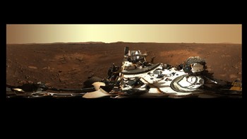 Foto panorama di sekitar Jezero Crater, lokasi pendaratan Perseverance. Foto: NASA