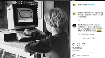 Postingan terakhir yang masih dibuka kolom komentarnya adalah pada 18 Februari ini. Setelah beberapa hari, akhirnya saat ini Microsoft kembali membuka kolom komentar. Foto: Instagram